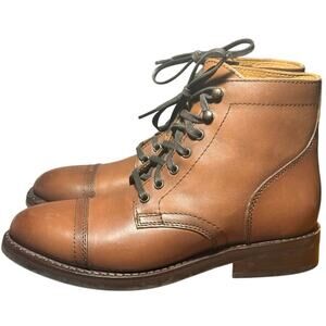 Thursday Boot Co. Captain Toffee Brown Leather Cap Toe Lace Up Boots Mens Size 8